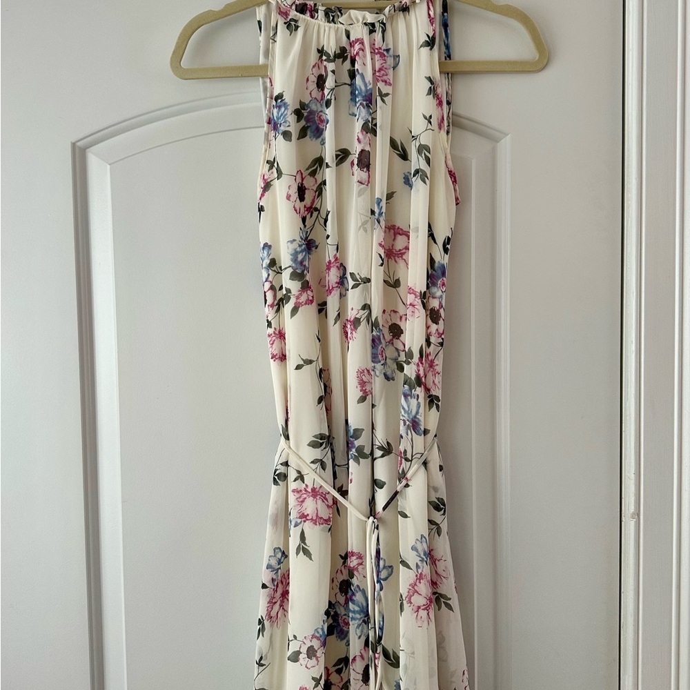 Pinkblush Fancy Floral Maternity Dress - Cream, Pink, Blue (Size S)